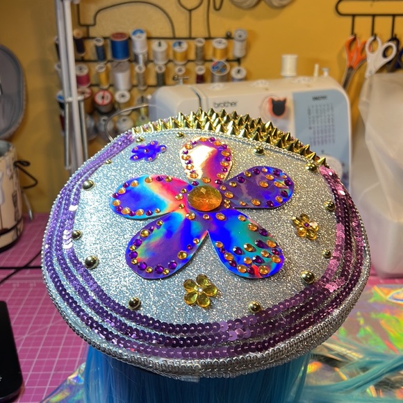 Rainbows and Flowers Rave Hat - Picture 12 of 16